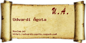 Udvardi Ágota névjegykártya